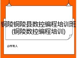 铜陵铜陵县数控编程培训班(铜陵数控编程培训)