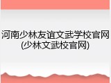 河南少林友谊文武学校官网(少林文武校官网)
