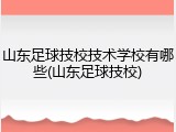 山东足球技校技术学校有哪些(山东足球技校)