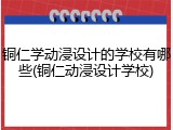 铜仁学动浸设计的学校有哪些(铜仁动浸设计学校)