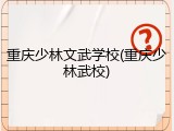 重庆少林文武学校(重庆少林武校)