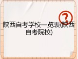 陕西自考学校一览表(陕西自考院校)