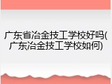 广东省冶金技工学校好吗(广东冶金技工学校如何)