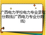 广西电力学校电力专业录取分数线(广西电力专业分数线)