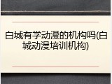 白城有学动漫的机构吗(白城动漫培训机构)
