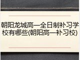朝阳龙城高一全日制补习学校有哪些(朝阳高一补习校)