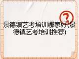 景德镇艺考培训哪家好(景德镇艺考培训推荐)