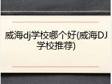 威海dj学校哪个好(威海DJ学校推荐)