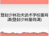 登封少林功夫武术学校董肖潇(登封少林董肖潇)