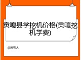 贡嘎县学挖机价格(贡嘎挖机学费)