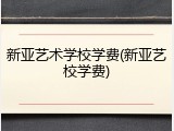 新亚艺术学校学费(新亚艺校学费)