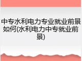 中专水利电力专业就业前景如何(水利电力中专就业前景)