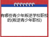 有哪些青少年叛逆学校职校的(叛逆青少年职校)