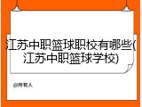 江苏中职篮球职校有哪些(江苏中职篮球学校)