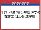 江苏正规的青少年叛逆学校在哪里(江苏叛逆学校)