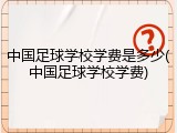 中国足球学校学费是多少(中国足球学校学费)