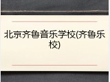 北京齐鲁音乐学校(齐鲁乐校)
