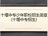 十堰中专少年职校招生简章(十堰中专招生)
