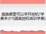 道真哪里可以学开挖机?学费多少?(道真挖机培训学费)