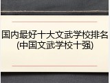 国内最好十大文武学校排名(中国文武学校十强)