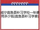 咸宁嘉鱼县补习学校一年费用多少钱(嘉鱼县补习学费)
