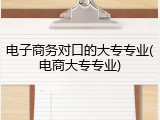 电子商务对口的大专专业(电商大专专业)