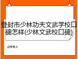 登封市少林功夫文武学校口碑怎样(少林文武校口碑)