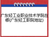 广东轻工业职业技术学院在哪(广东轻工职院地址)