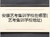 安康艺考集训学校在哪里(艺考集训学校地址)