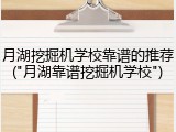 月湖挖掘机学校靠谱的推荐("月湖靠谱挖掘机学校")