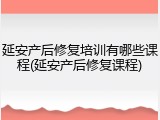 延安产后修复培训有哪些课程(延安产后修复课程)