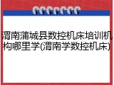 渭南蒲城县数控机床培训机构哪里学(渭南学数控机床)