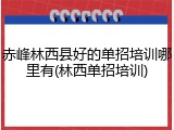 赤峰林西县好的单招培训哪里有(林西单招培训)