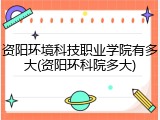 资阳环境科技职业学院有多大(资阳环科院多大)