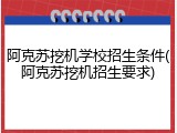 阿克苏挖机学校招生条件(阿克苏挖机招生要求)