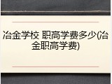 冶金学校 职高学费多少(冶金职高学费)