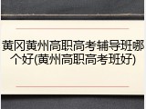 黄冈黄州高职高考辅导班哪个好(黄州高职高考班好)