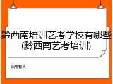 黔西南培训艺考学校有哪些(黔西南艺考培训)