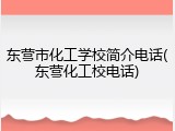 东营市化工学校简介电话(东营化工校电话)