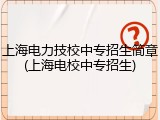 上海电力技校中专招生简章(上海电校中专招生)