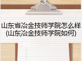 山东省冶金技师学院怎么样(山东冶金技师学院如何)