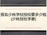 报名少林学校技校要多少钱(少林技校学费)