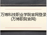 万博科技职业学院官网登录(万博职院官网)