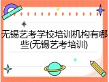 无锡艺考学校培训机构有哪些(无锡艺考培训)