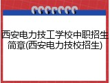 西安电力技工学校中职招生简章(西安电力技校招生)