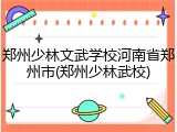 郑州少林文武学校河南省郑州市(郑州少林武校)