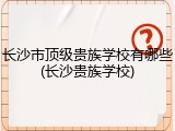 长沙市顶级贵族学校有哪些(长沙贵族学校)