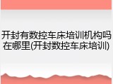 开封有数控车床培训机构吗在哪里(开封数控车床培训)