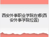 西安外事职业学院在哪(西安外事学院位置)