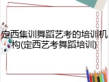 定西集训舞蹈艺考的培训机构(定西艺考舞蹈培训)